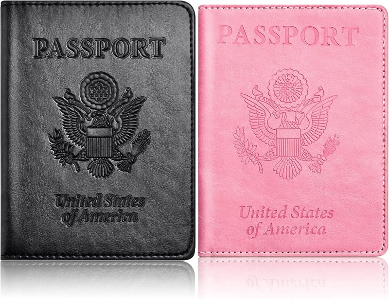 Eoehro Passport Holder for Travel Essentials-2Pack, Passport Wallet Cover Case for Travel Must Haves Accessories,Passport Book Holders for Women and Men - Image 1